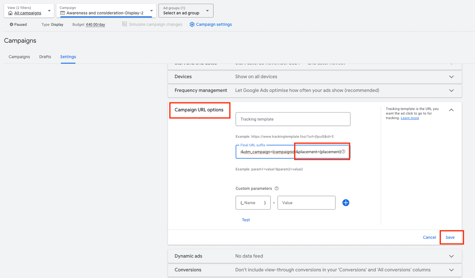 Step1 Passing Placement Info to Google Ads